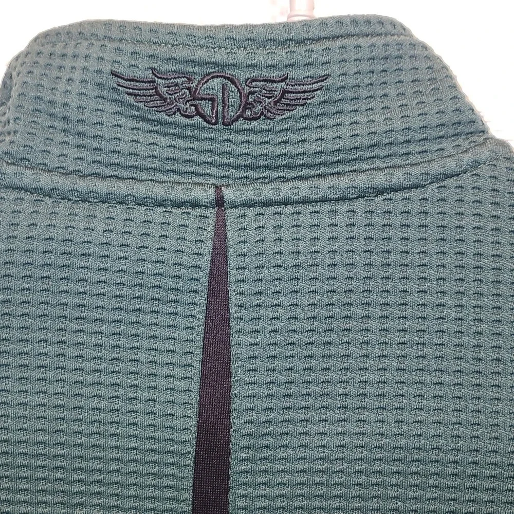 Straight Down‎ Mens XL Waffle Knit Quarter Zip Pullover Green Golf A03512